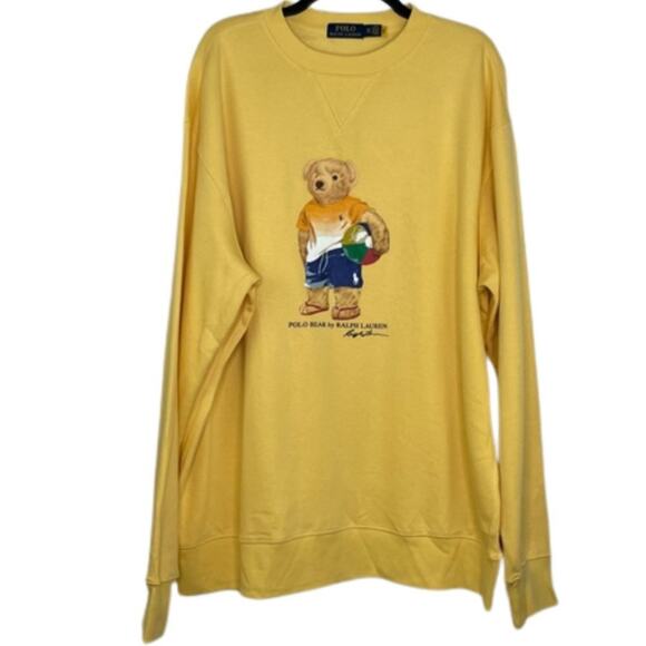 Polo by Ralph Lauren Other - Polo Ralph Lauren yellow pullover sweatshirt Polo beach bear size XLT